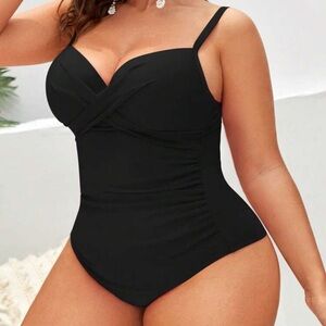 Elegant Black Swimsuit, 1XL NEW
